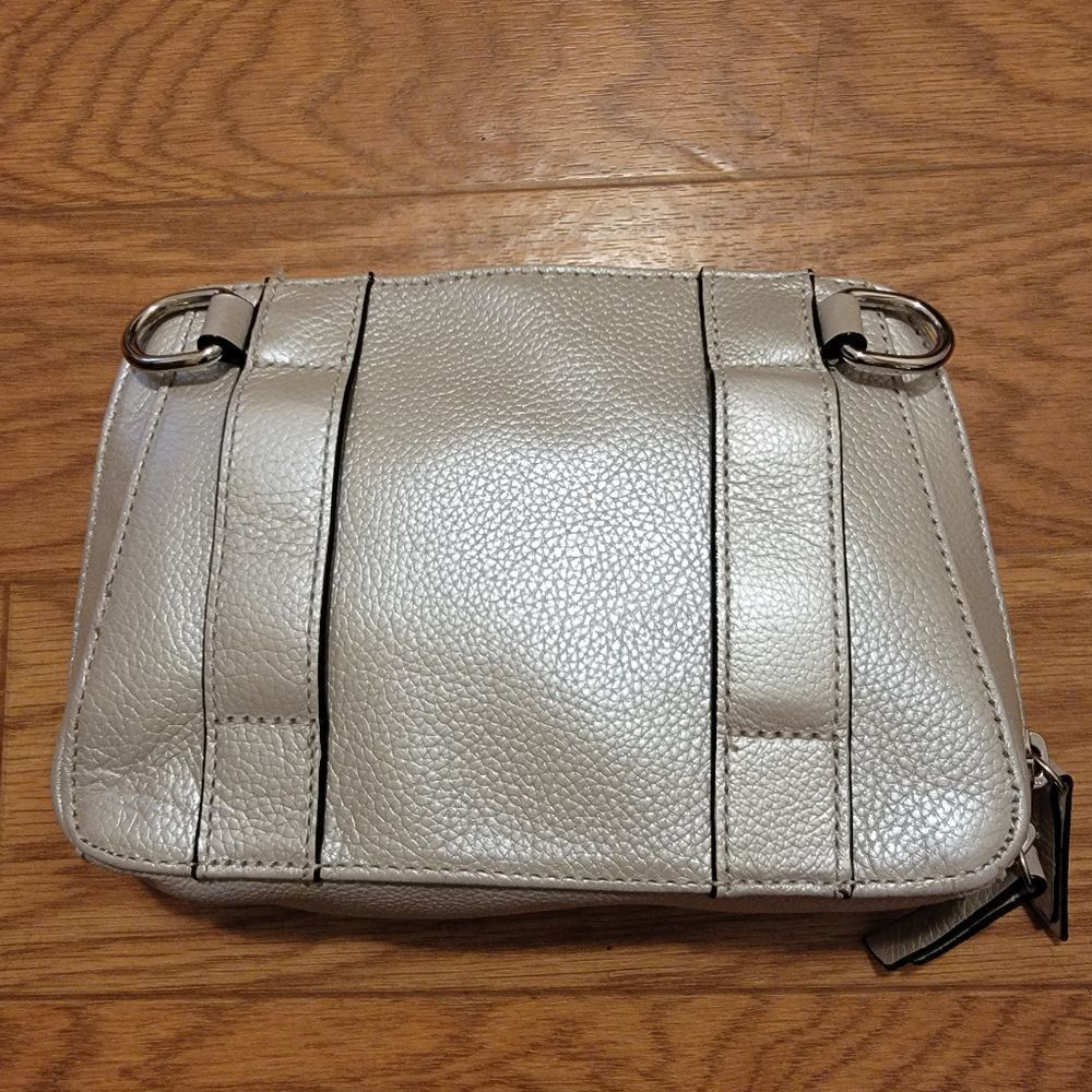Tignanello Metallic Silver Convertible Crossbody Bag - Picture 2 of 11